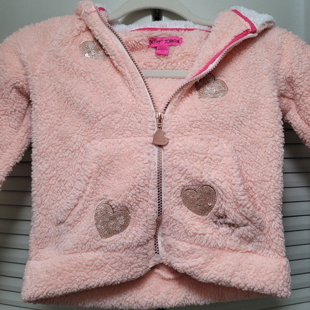 Betsey Johnson Blush Pink Fleece Jacket